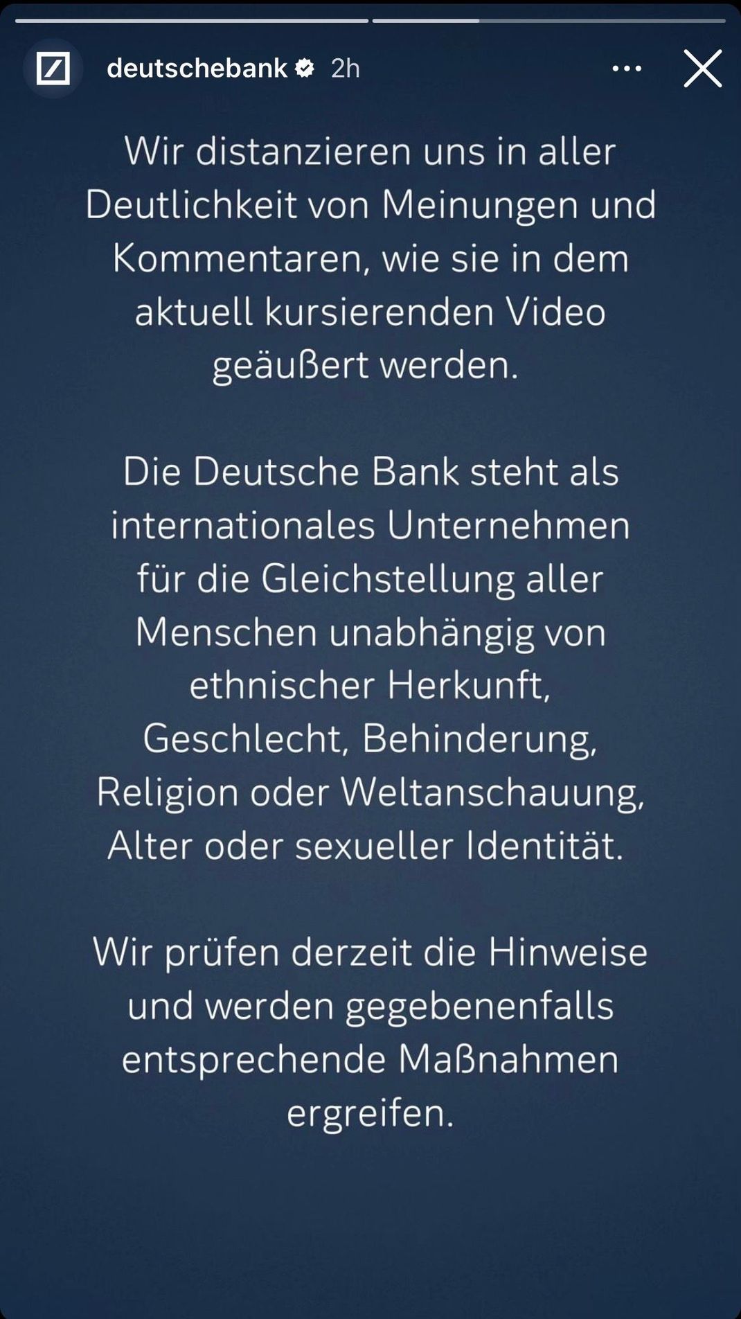 Die Deutsche Bank prüfe derzeit Hinweise, heißt es in einem Statement.