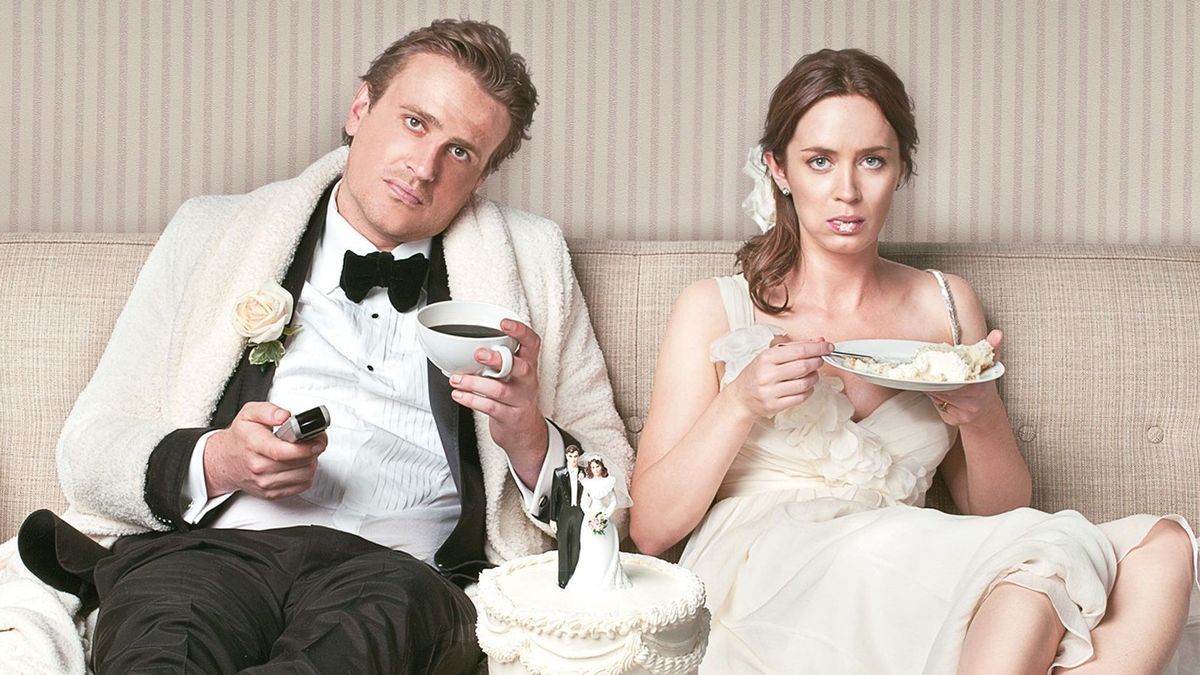 Filmposter für den Film "Fast verheiratet" (2012) mit Jason Segel und Emily Blunt.