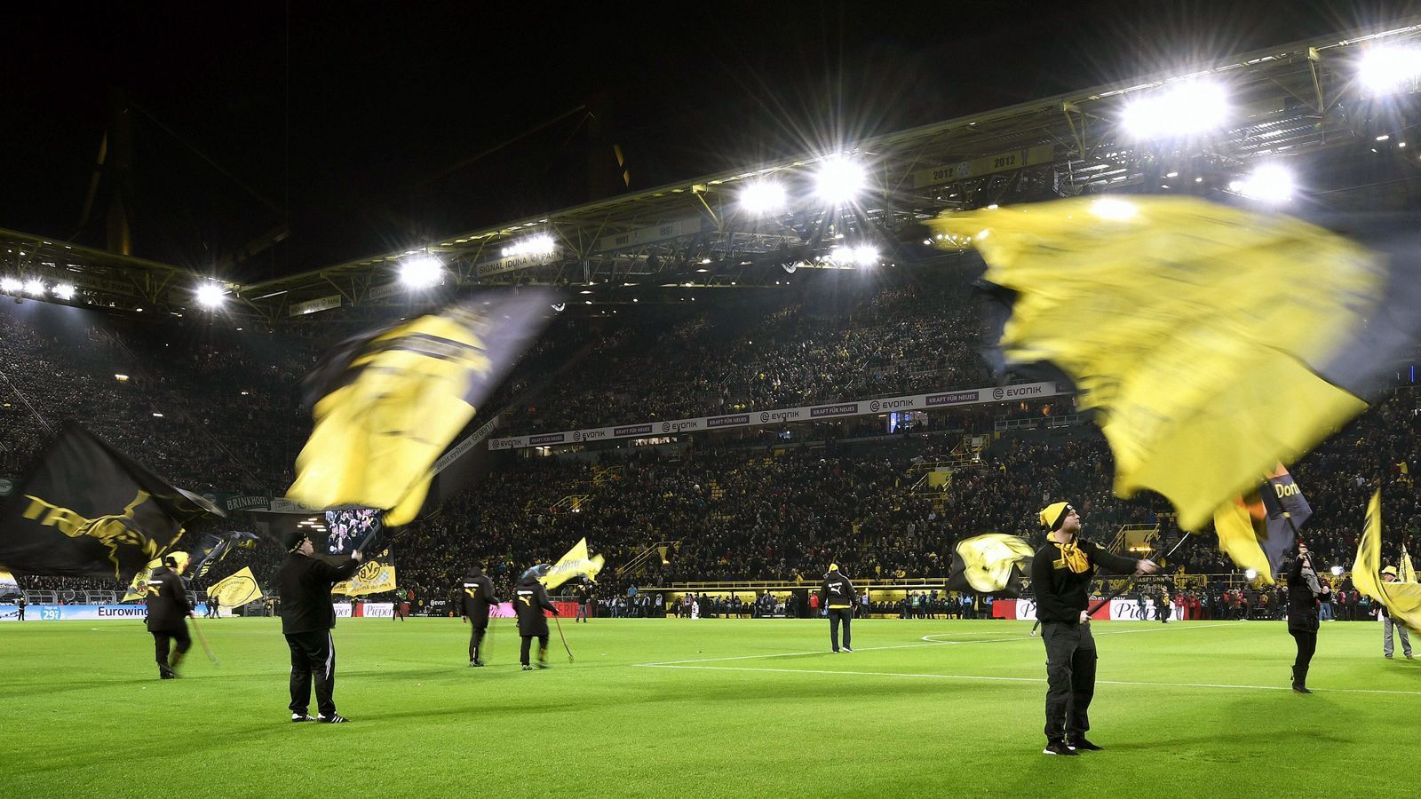 
                <strong>Platz 1 - Borussia Dortmund</strong><br>
                Zuschauerschnitt: 80.841Stadion: Signal Iduna Park (81.365 Plätze)Liga: BundesligaLand: Deutschland
              