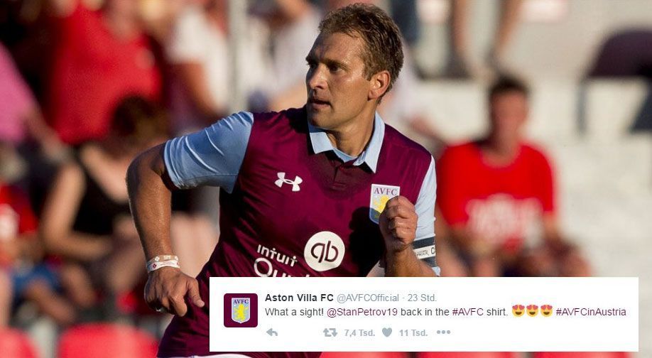 
                <strong>Stilian Petrov (Aston Villa)</strong><br>
                Stilian Petrov (Aston Villa): "Der Aston Villa Football Club freut sich bestätigen zu können, dass Stilian Petrov an der Saisonvorbereitung mit der ersten Mannschaft teilnehmen wird." Mit dieser Meldung verkündete Aston Villa das langersehnte Comeback des ehemaligen bulgarischen Nationalspielers. Nach vier Jahren Pause und überstandener Leukämie-Erkrankung lief Petrov nun beim 8:0-Testspielsieg gegen den Grazer AK erstmals wieder für den englischen Zweitligisten auf.
              