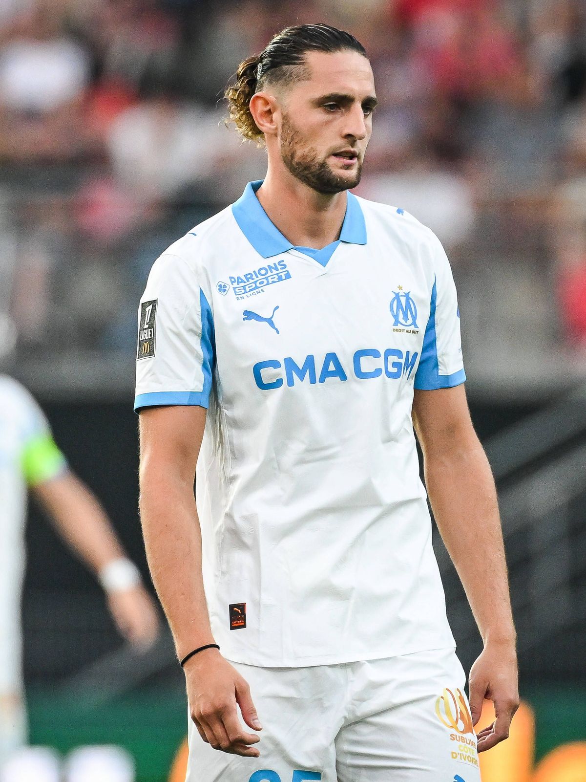 August 15, 2025, Rennes, France, France: Adrien RABIOT of Marseille during the Ligue 1 match between Stade Rennais (Rennes) and Olympique de Marseille (OM) at Roazhon Park on August 15, 2025 in Ren...