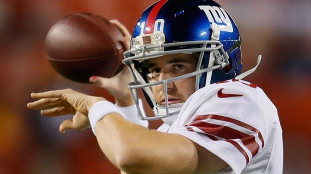 
                <strong>Eli Manning- New York Giants</strong><br>
                Der 32-Jährige ist einer der ganz Großen der NFL. Eli Manning hat schon zweimal den Super Bowl (2008, 2012) gewonnen und war beide Male der spielentscheidende Mann auf dem Feld. Nicht umsonst wurde er 2008 und 2012 zum "Most Valuable Player" gewählt. 
              