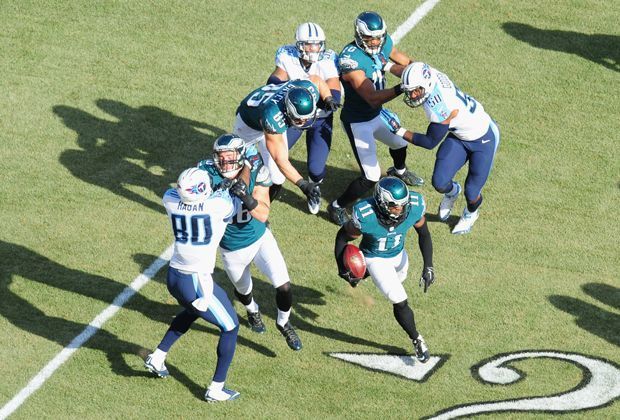 
                <strong>Philadelphia Eagles - Tennessee Titans 43:24</strong><br>
                Das Highlight der Partie setzt jedoch Josh Huff. Er fängt den Kickoff und rennt los...
              