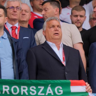 Ungarns Ministerpräsident Viktor Orban bei einem Fußball-Länderspiel.