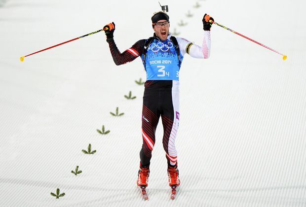 
                <strong>Biathlon, Staffel, Herren - Bronze - Österreich</strong><br>
                Rang drei geht an das Biathlon-Quartett aus Österreich.
              