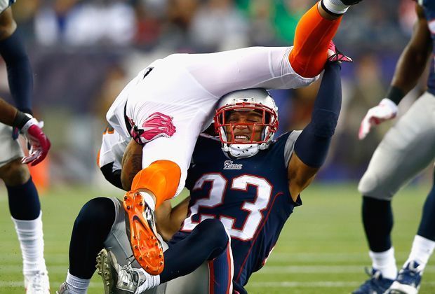 
                <strong>New England Patriots - Cincinnati Bengals 43:17</strong><br>
                Ganz anders die Bengals. Der vielarmigen Abwehr New Englands sind die Mannen aus Ohio nicht gewachsen und bleiben immer wieder hängen.
              