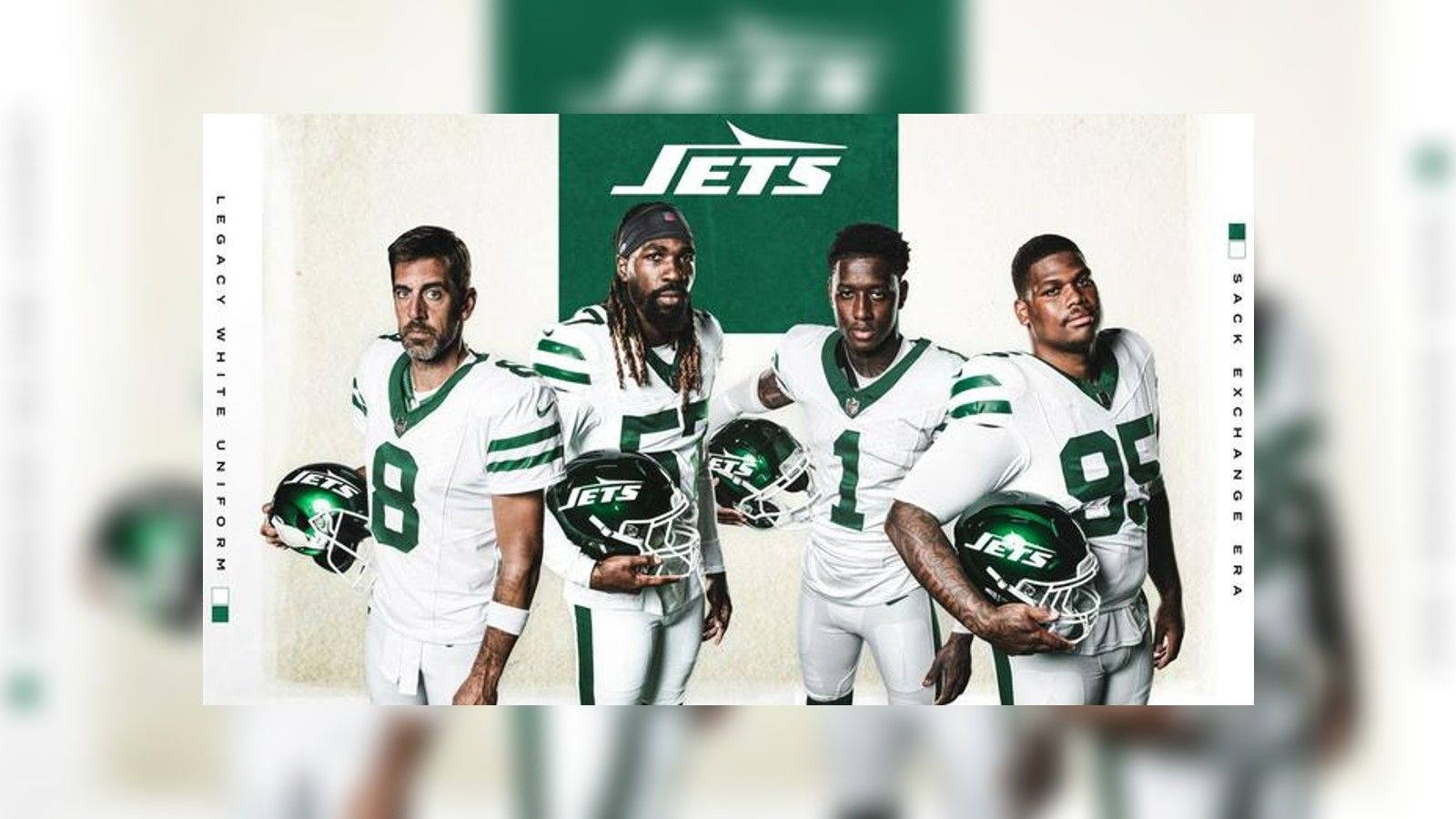 <strong>New York Jets - Throwback-Trikot</strong><br>Die New York Jets greifen einen beliebten Look aus den 80er-Jahren wieder auf. Das weiße Jersey ist eine Hommage an die Trikots, die das Team von 1978 bis 1997 trug.