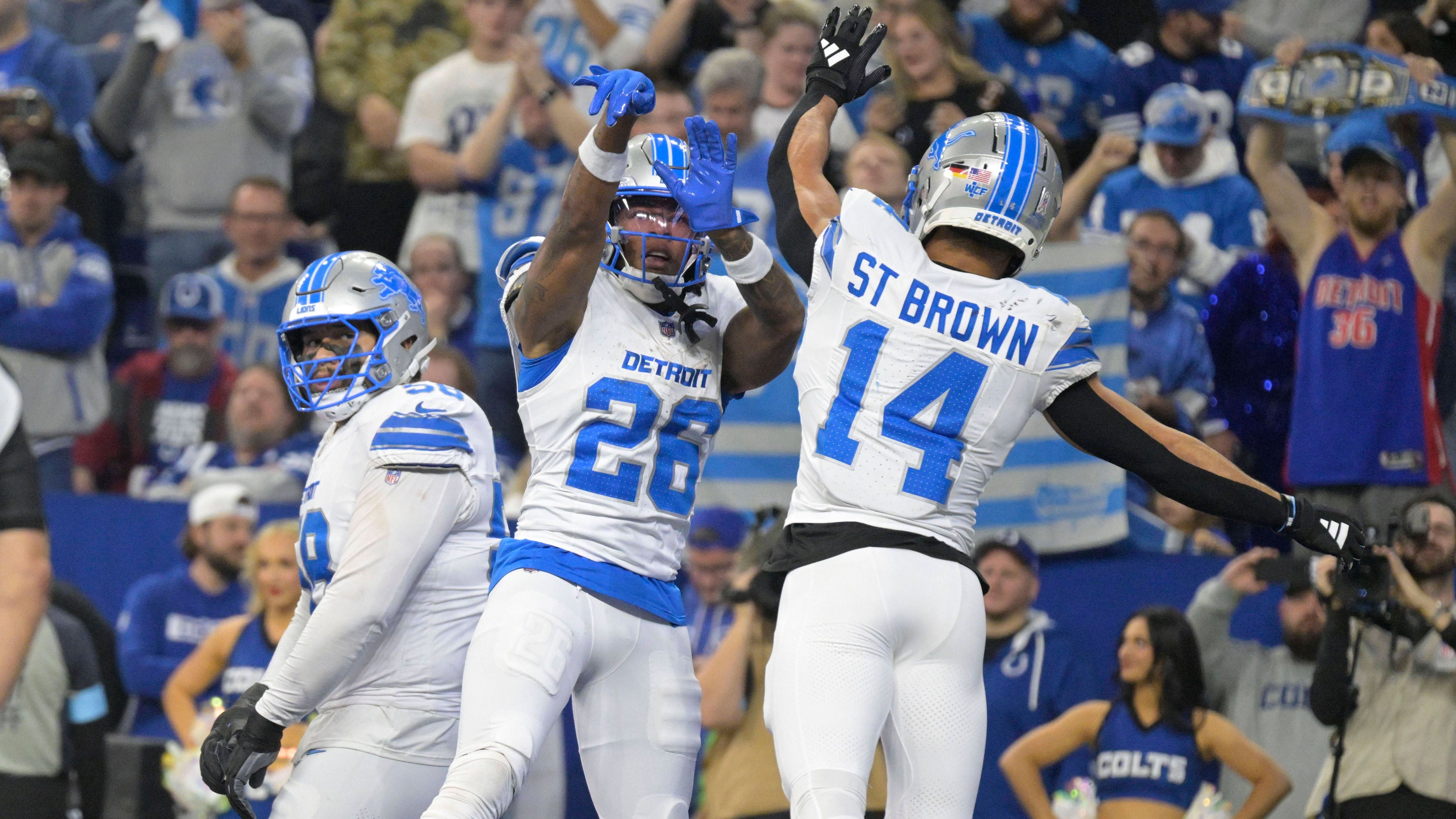 <strong>Platz 1 (geteilt): Detroit Lions</strong><br>Playoffs: 100 Prozent (bereits qualifiziert)<br>Division-Titel: 85 Prozent<br>First-Round-Bye: 60 Prozent<br>SuperBowl-Sieg: 17 Prozent