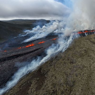 Vulkanausbruch in der Nähe von Reykjavik in Island