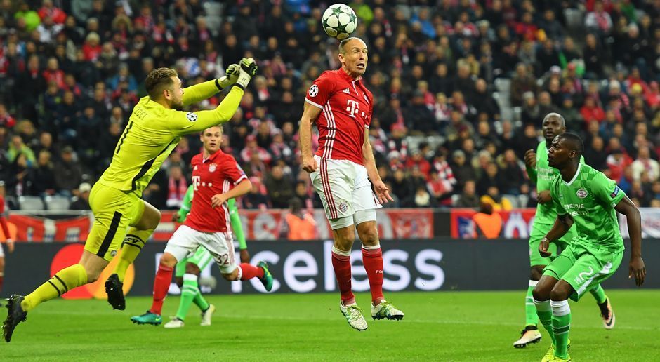 
                <strong>Bayern-Einzelkritik 940</strong><br>
                Der FC Bayern findet gegen Eindhoven wieder auf die Siegerstraße. Arjen Robben glänzt gegen seinen Ex-Klub, Mats Hummels sucht noch nach seiner Form. Die ran.de-Einzelkritik.
              