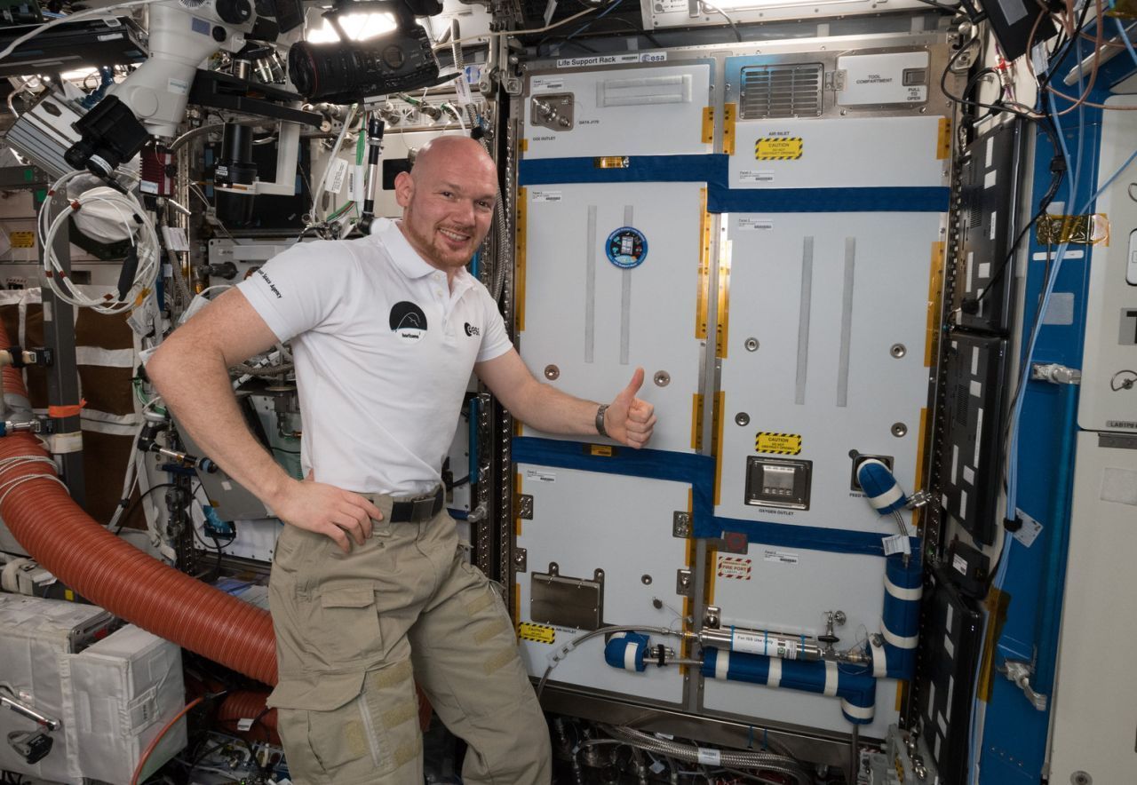 2018 installierte ESA-Astronaut Alexander Gerst ein neues Lebenserhaltungssystem auf der ISS. Solche Anlage sind auch Prototypen für Mars-Raumschiffe und -Stationen.