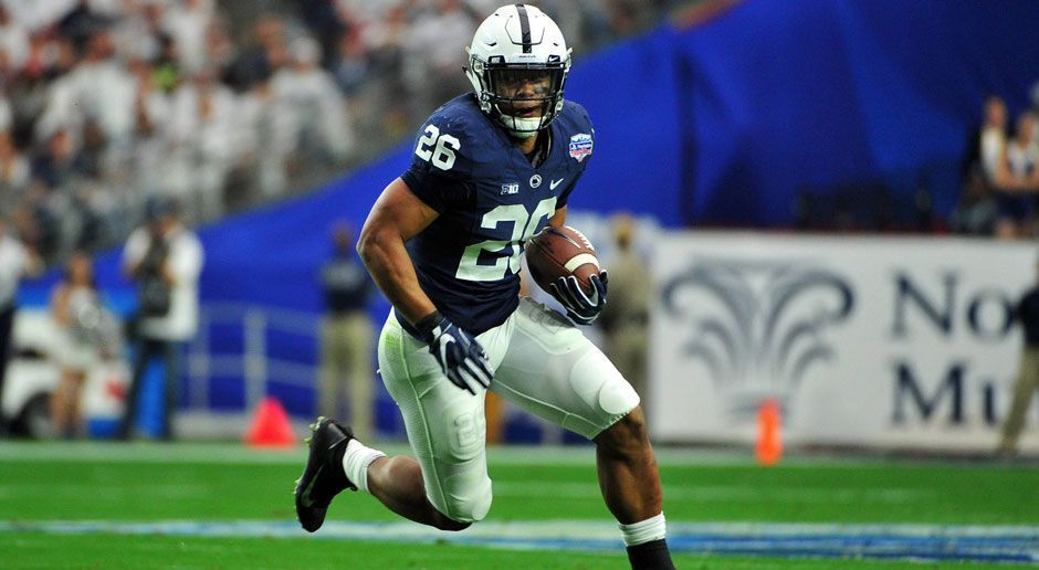 
                <strong>9. Pick - San Francisco 49ers: RB Saquon Barkley</strong><br>
                Barkley wird mit seinem exzellenten Talent und seiner großartigen Veranlagung diesem neunten Auswahlrecht absolut gerecht, auch als Running Back. Jimmy Garoppolo und vor allem Kyle Shanahan bekommen ein ausgezeichnetes Teammitglied und eine im Lauf- und Passspiel vielseitig einsetzbare Waffe mit elitärem Homerun-Speed. Warum er trotzdem so tief fällt? Die Running-Back-Klasse ist unwahrscheinlich tief und Barkley muss erst beweisen, ob er ein Ezekiel Elliott oder Leonard Fournette sein kann.
              