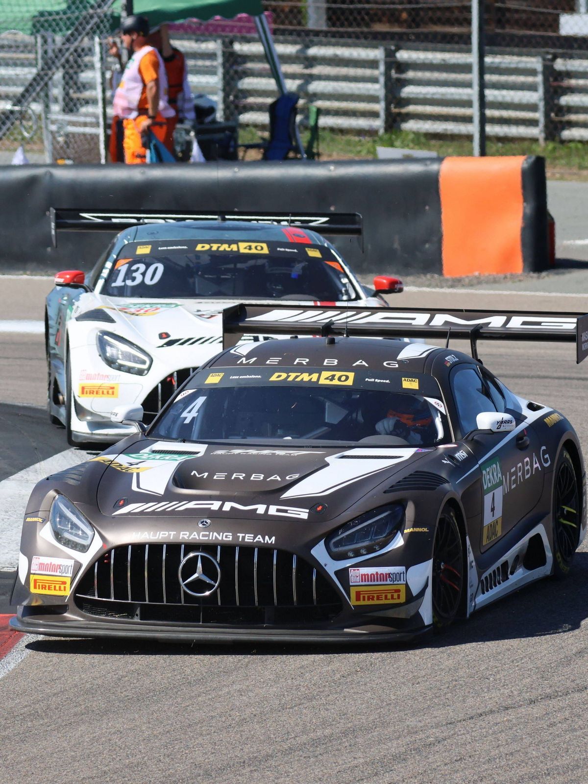 Luca Stolz (Brachbach DEU), 4, Mercedes-AMG GT3 Evo, Team: Mercedes-AMG Team HRT (DEU), und Maro Engel (DEU), Mercedes-AMG GT3 Evo, Team: WINWARD Racing (DEU) Motorsport, DTM 2024, DTM06, Rennen 1,...