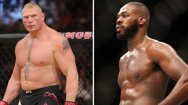 
                <strong>Brock Lesnar vs. Jon Jones</strong><br>
                Jon Jones ist aktuell Halbschwergewichts-Champion in der UFC. Der Bad Boy des Octagon wäre sogar bereit, gegen ein Schwergewicht anzutreten. WWE-Star Brock Lesnar soll es sein. Nach Jones' positivem Dopingtest dürfte ein MMA-Showdown der beiden eher unwahrscheinlich sein. Um so mehr spricht allerdings für einen Auftritt Lesnars bei Wrestlemania.
              