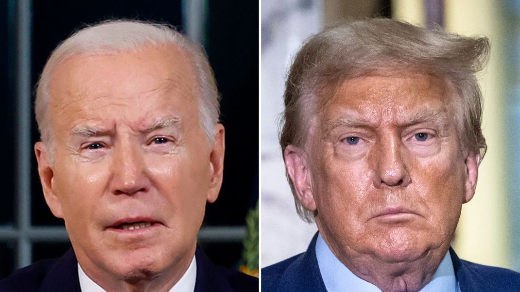 Joe Biden, US-Präsident und Donald Trump, ehemaliger Präsident der USA wollen beide US-Präsident 2024 werden.