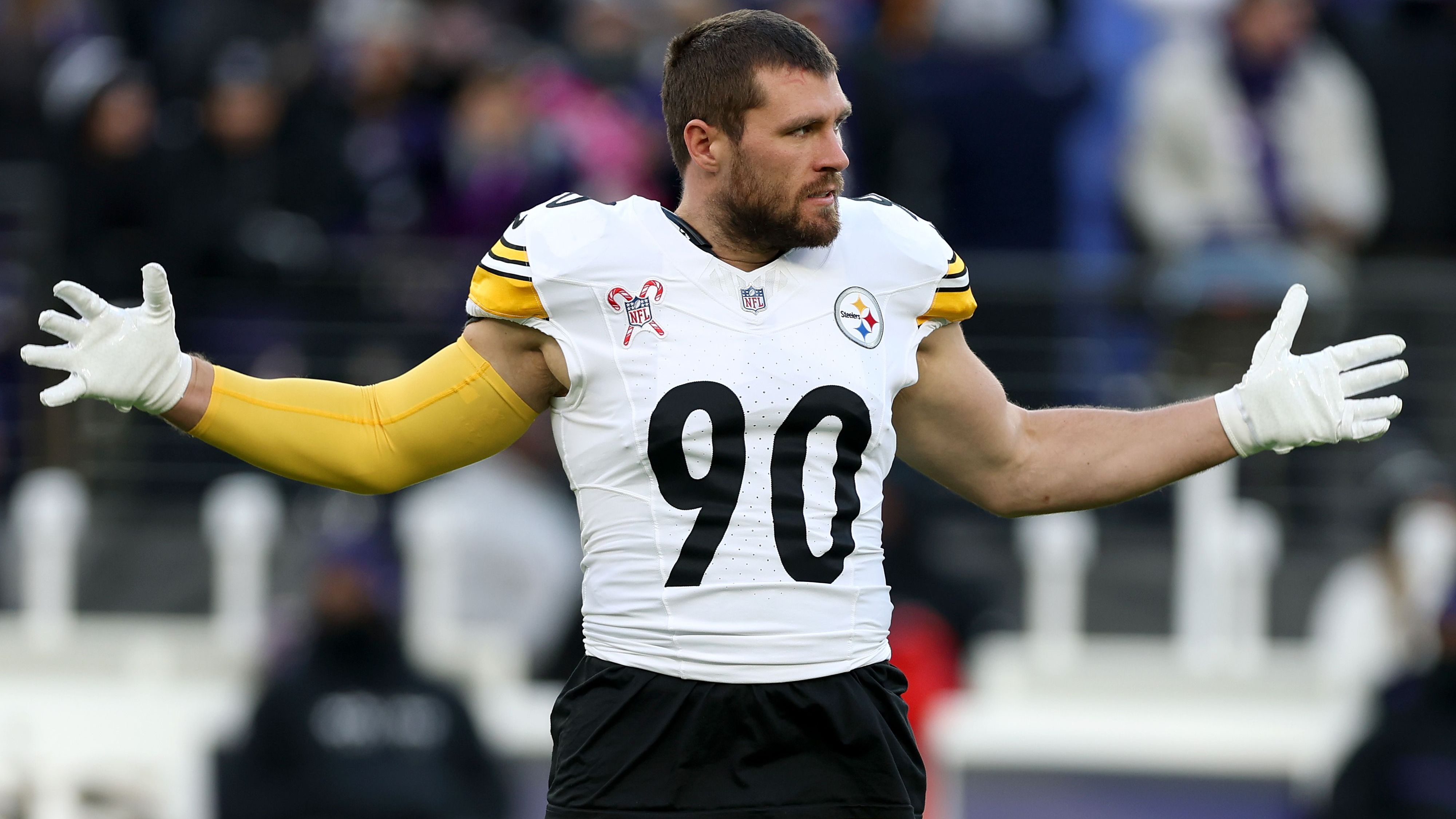 <strong>T.J. Watt (Pittsburgh Steelers)</strong><br>Alter: 30<br>Position: Linebacker<br>Durchschnittliches Jahresgehalt: 41 Millionen Dollar<br><strong>Bestbezahlter Spieler des gesamten Teams</strong>