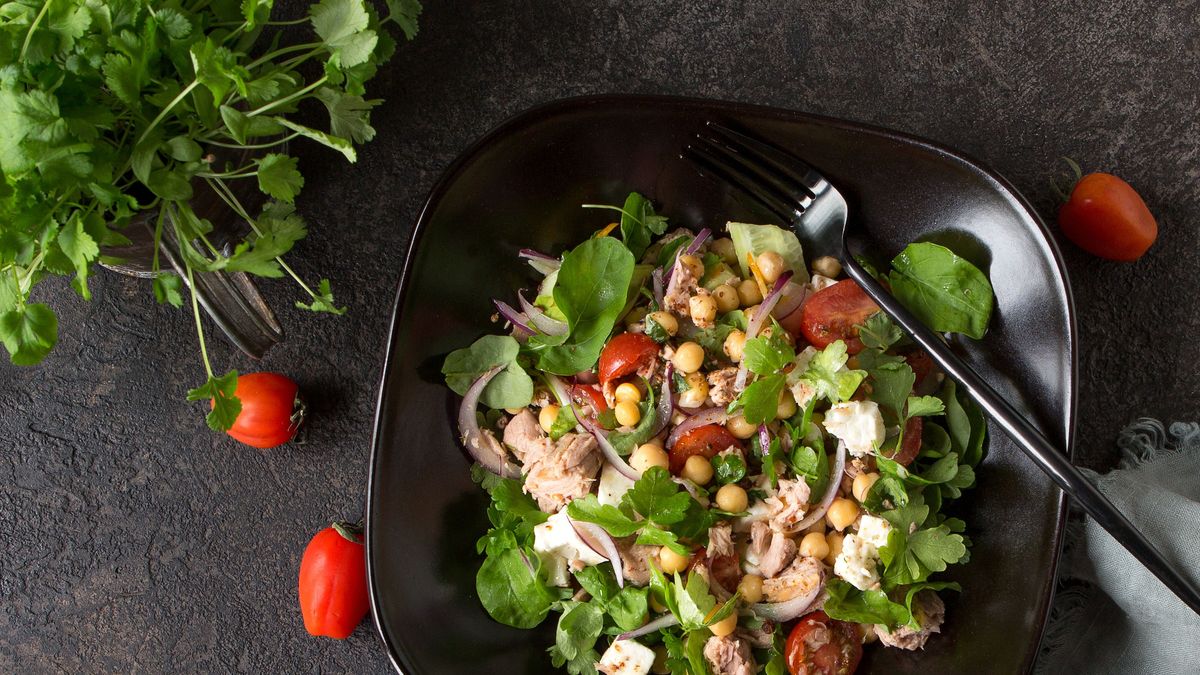 Thunfisch und Kichererbsensalat