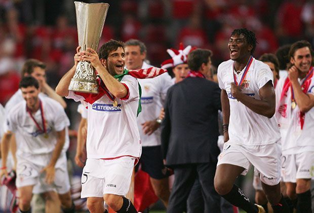 
                <strong>Gladbach vs. Sevilla</strong><br>
                Böses Omen für Borussia: Beim Vorgänger-Wettbewerb UEFA Cup gelang zwei Klubs die Titelverteidigung. Real Madrid und ausgerechnet dem FC Sevilla 2004 und 2005.
              