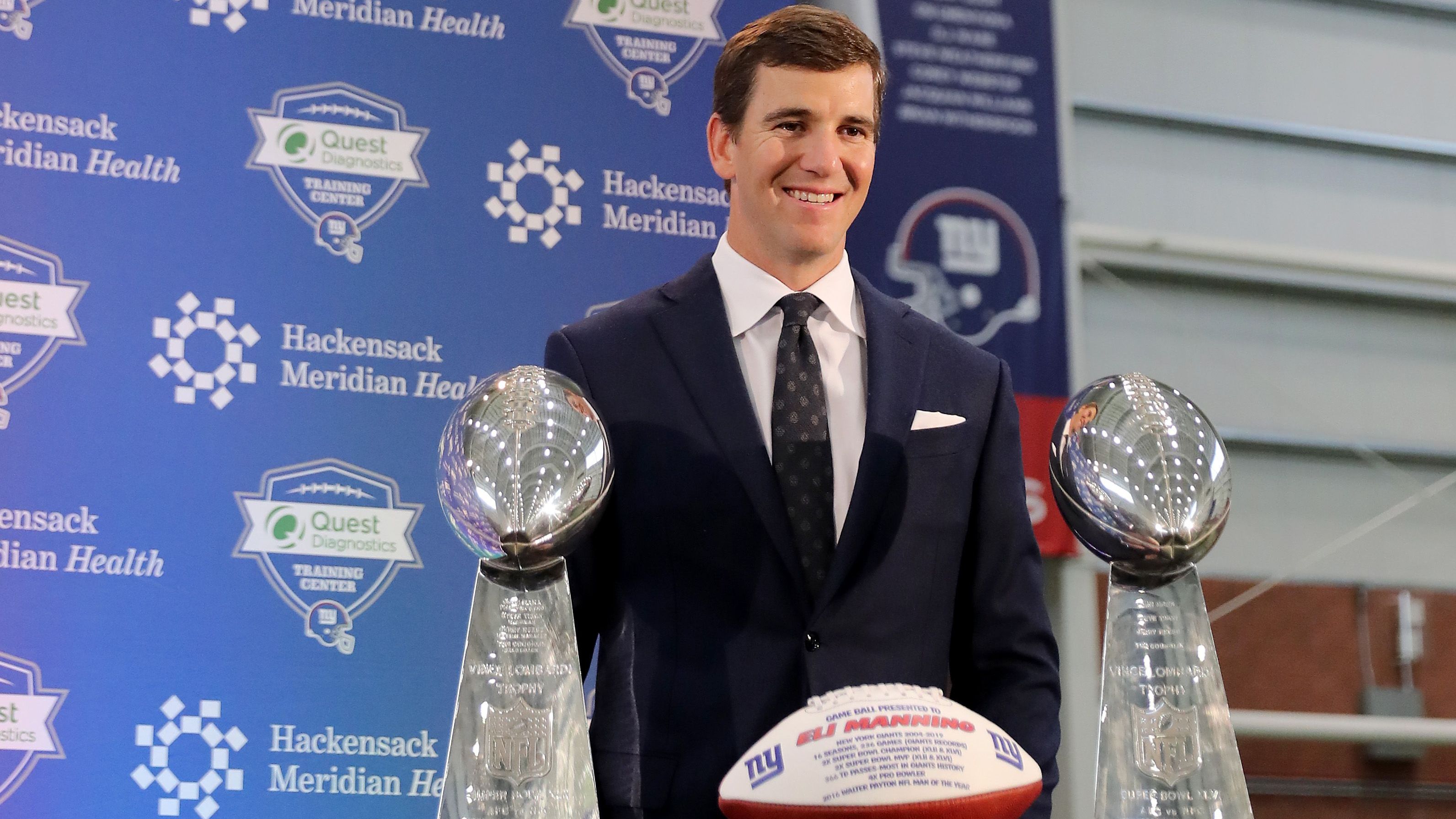 <strong>Eli Manning</strong><br>- Position: Quarterback<br>- Teams: New York Giants (2004 - 2019)<br>- Größte Erfolge: 2x Super-Bowl-Sieger, 2x Super Bowl MVP, 4x Pro Bowl