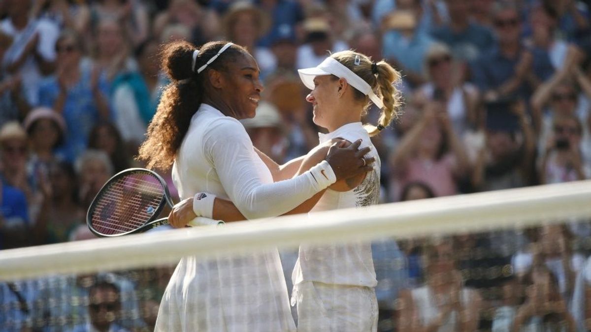 Serena Williams und Angelique Kerber (r.)