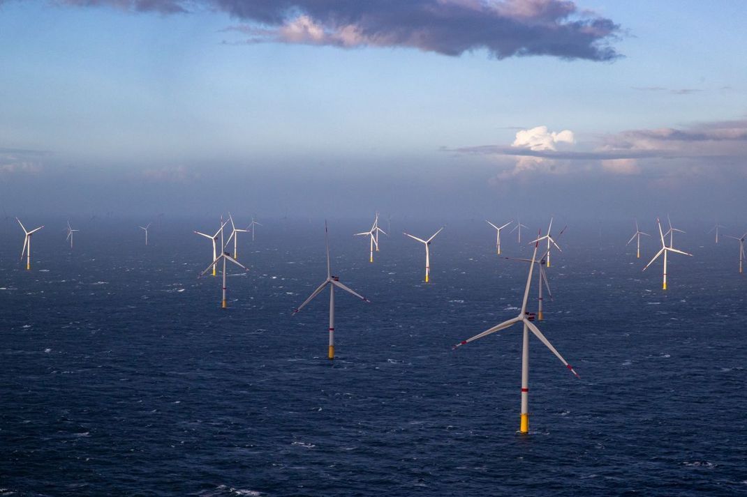 In der Nordsee stehen mehrere Offshore-Windparks.