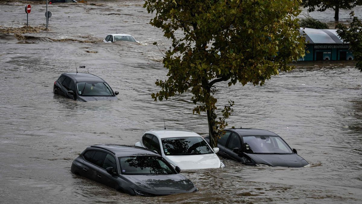 Große Mengen Regen führen in Frankreich zu Überschwemmungen.