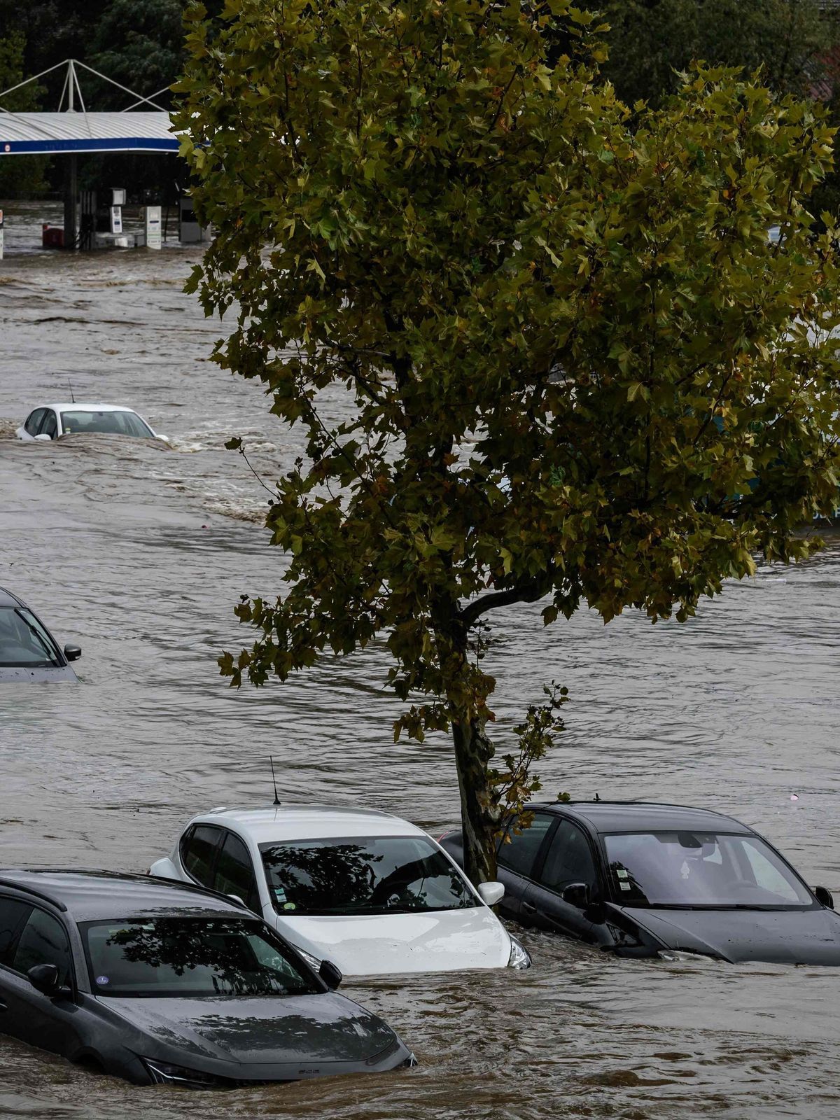 Große Mengen Regen führen in Frankreich zu Überschwemmungen.