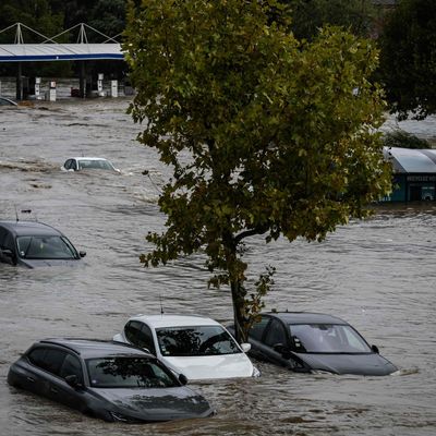 Große Mengen Regen führen in Frankreich zu Überschwemmungen.