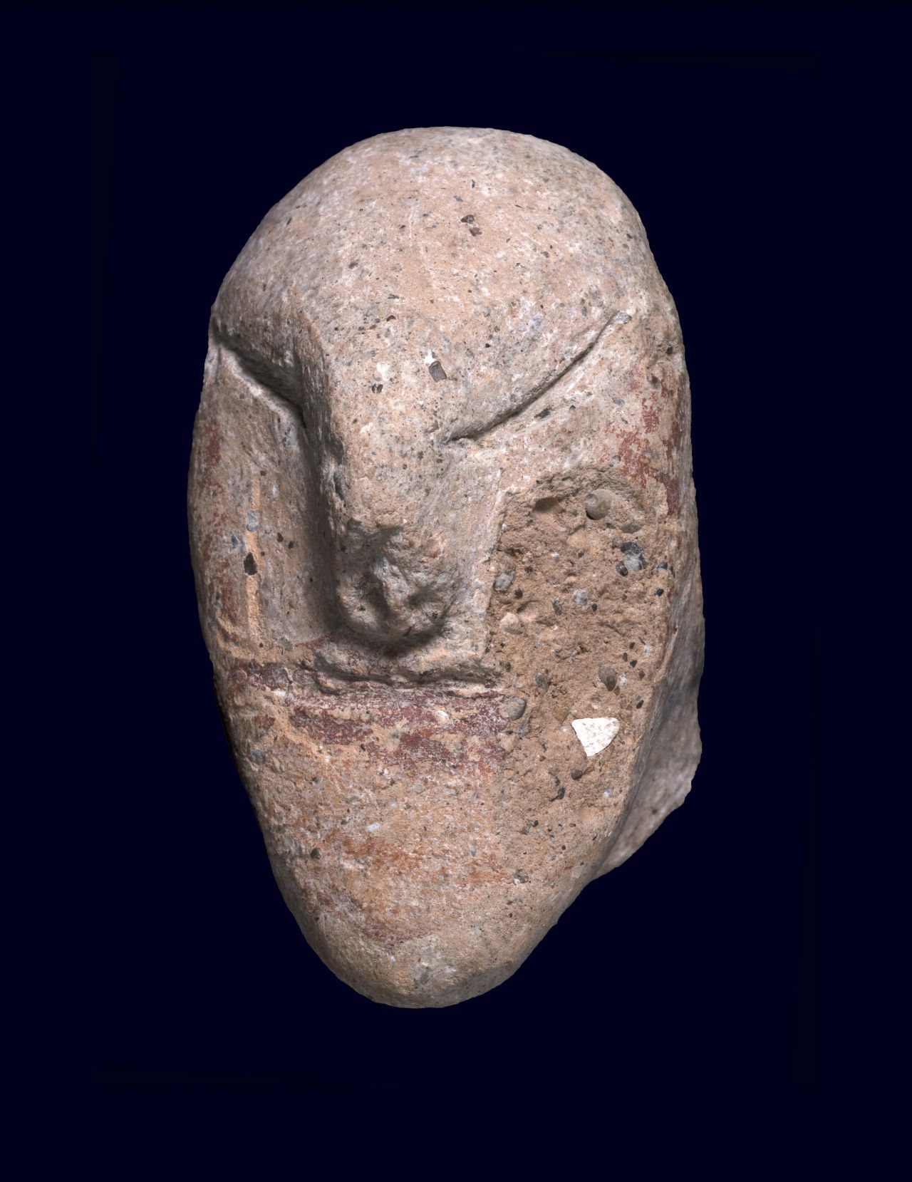 Auf dem Gelände fand man diese Darstellung eines menschlichen Kopfes.