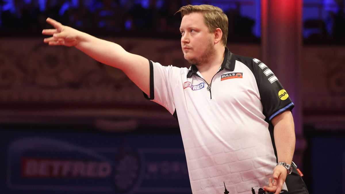 20 07 2025. World Matchplay Darts Martin Schindler during the Betfred World Matchplay Darts at Winter Gardens, Blackpool, United Kingdom on 20 July 2025. Blackpool Winter Gardens United Kingdom Edi...