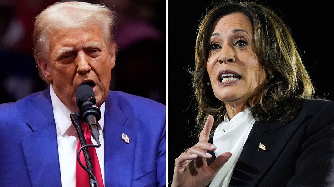 Der republikanischen Präsidentschaftskandidat Donald Trump und die demokratische Präsidentschaftskandidatin und US-Vizepräsidentin Kamala Harris kämpfen um die US-Präsidentschaft.