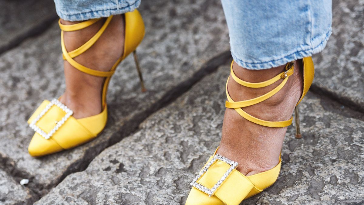 Milan, Italy - February 22, 2019: Street style – Fancy shoes in detail during Milan Fashion Week - MFWFW19