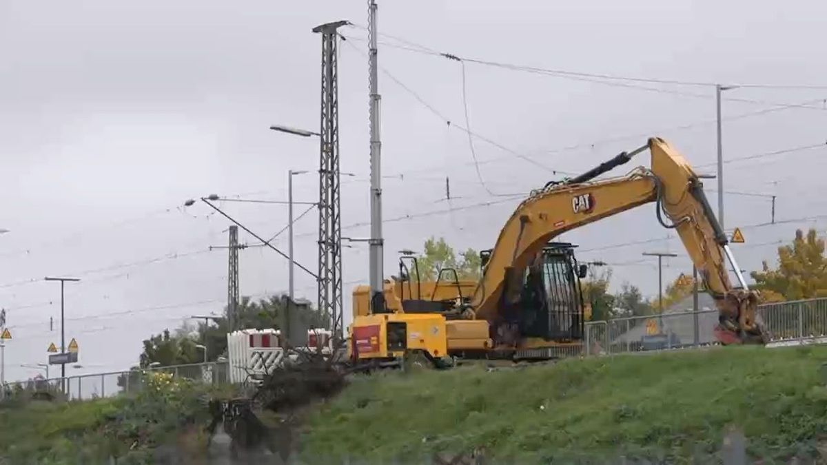 Bauarbeiten an einer Bahnstrecke