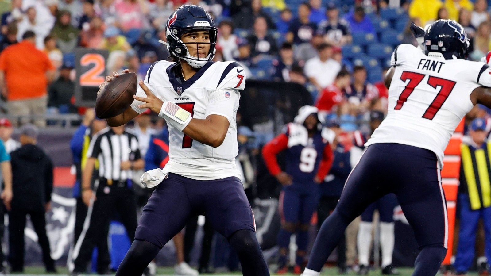 <strong>Houston Texans</strong><br>• Starter: C.J. Stroud<br>• Backup: Davis Mills<br>• Im Kader: Case Keenum