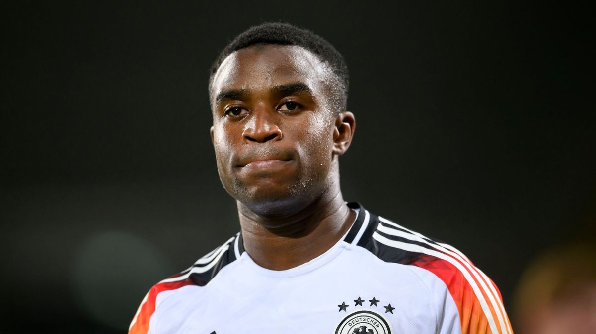 Youssoufa MOUKOKO (GER) Fussball U-21-Nationalteam Laenderspiel, Deutschland (GER) - Daenemark (DEN) 3:0, am 15.11.2024 in Aachen Deutschland. Â *** Youssoufa MOUKOKO GER Football U 21 National Tea...