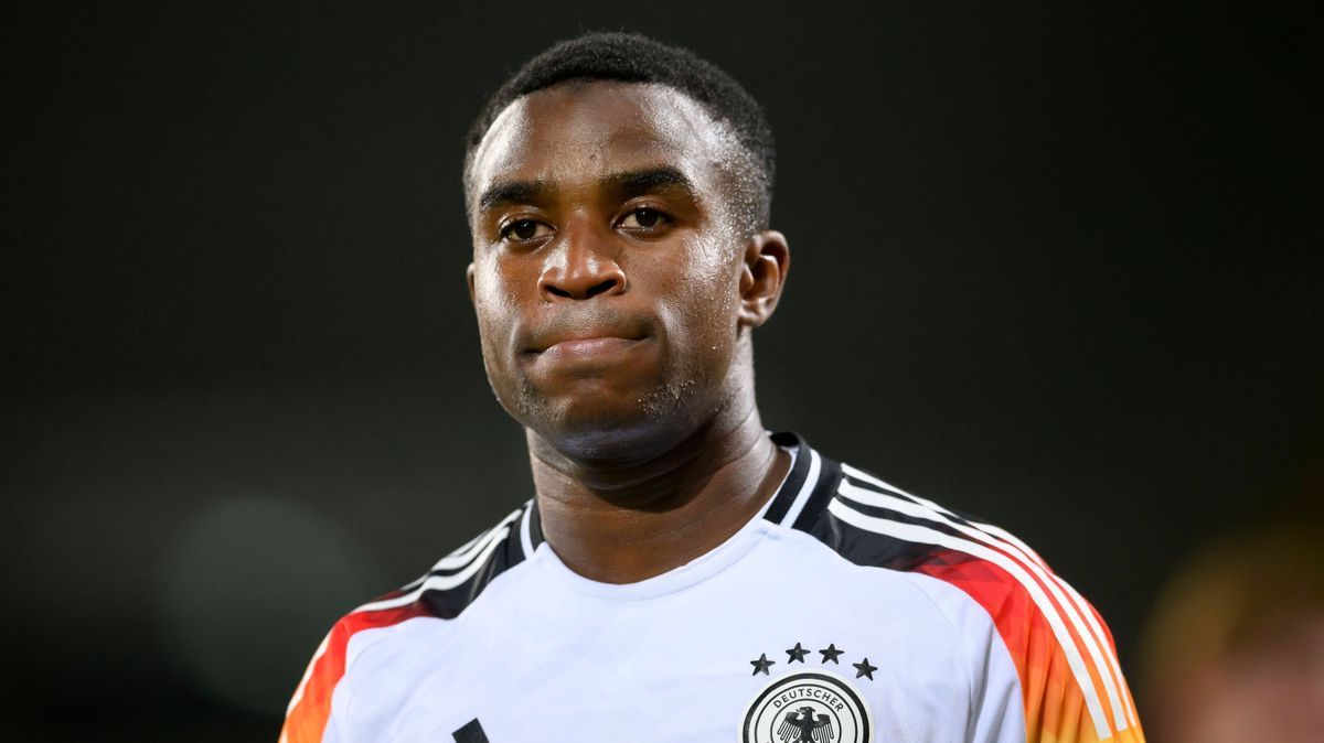 Youssoufa MOUKOKO (GER) Fussball U-21-Nationalteam Laenderspiel, Deutschland (GER) - Daenemark (DEN) 3:0, am 15.11.2024 in Aachen Deutschland. Â *** Youssoufa MOUKOKO GER Football U 21 National Tea...