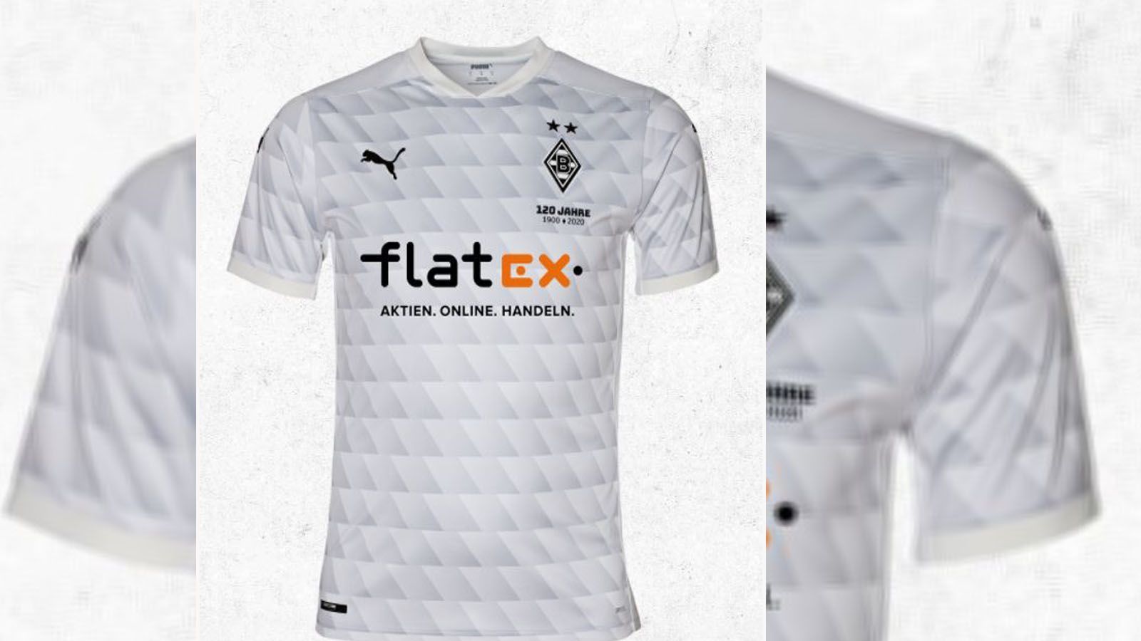 
                <strong>Borussia Mönchengladbach Heimtrikot 2020/21</strong><br>
                Borussia Mönchengladbach hat das neue Trikot samt neuem Sponsor für die neue Saison präsentiert. Zum gewohnten Weiß des Heimtrikots mischt sich in der neuen Spielzeit ein dezentes Muster aus schwarzen Rauten, das an das Wappen des Vereins angelehnt ist. Zudem ist unter dem Wappen ein Hinweis auf den 120. Geburtstag des Traditionsvereins eingearbeitet.
              