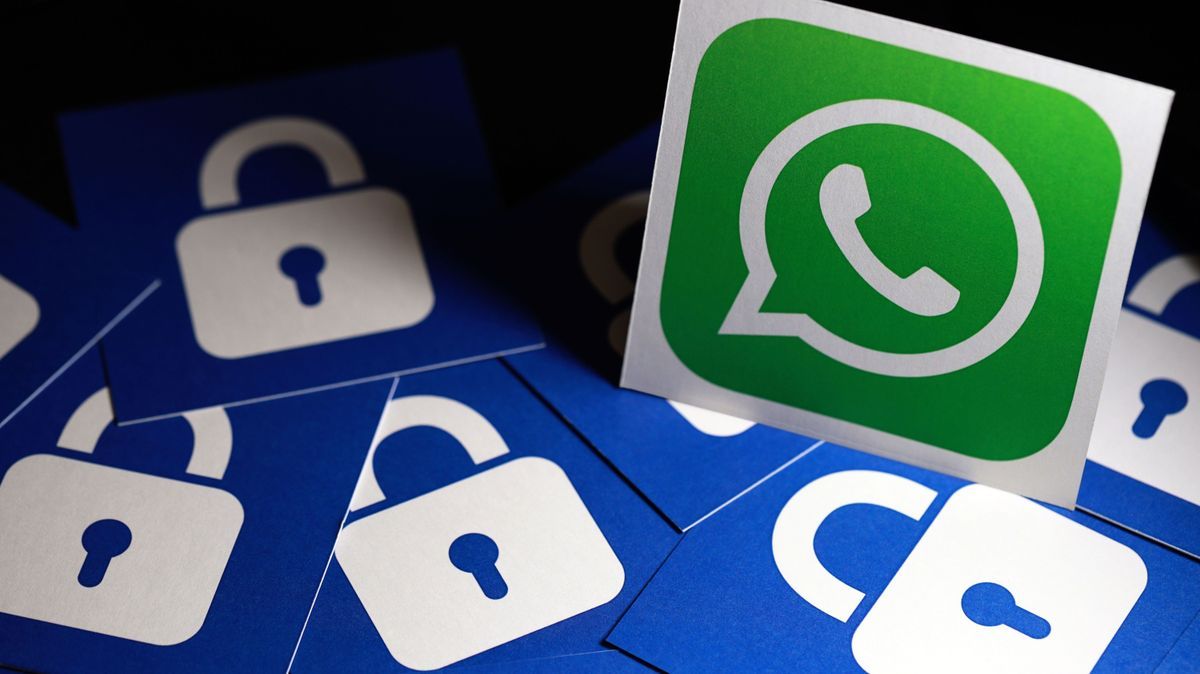 WhatsApp security and privacy issues. Close up WhatsApp logo with the security lock icon on black background. Penang, Malaysia - Oct 10, 2020
