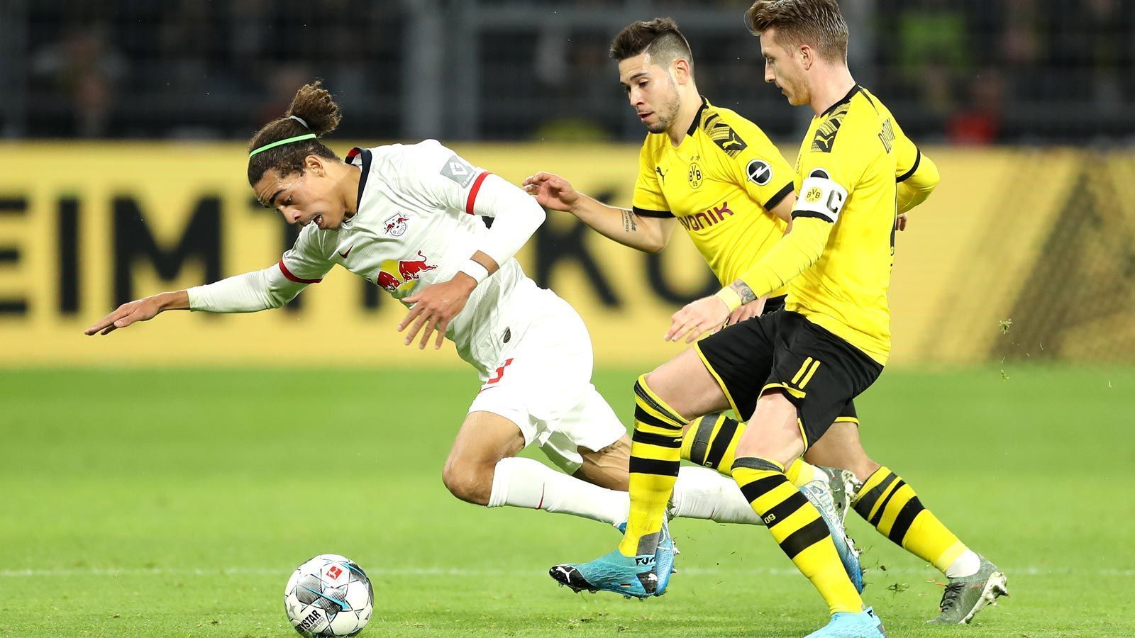 
                <strong>Yussuf Poulsen (RB Leipzig)</strong><br>
                Großes Laufpensum, arbeitet gut nach hinten mit. Bemüht in der Offensive, aber Pech im Abschluss, als sein Fernschuss knapp drüber geht (31.) und Bürki seinen Kopfball aus fünf Metern über die Latte lenkt (45. +1). Wird in der 62. Minute für Patrik Schick ausgewechselt. ran-Note: 3
              