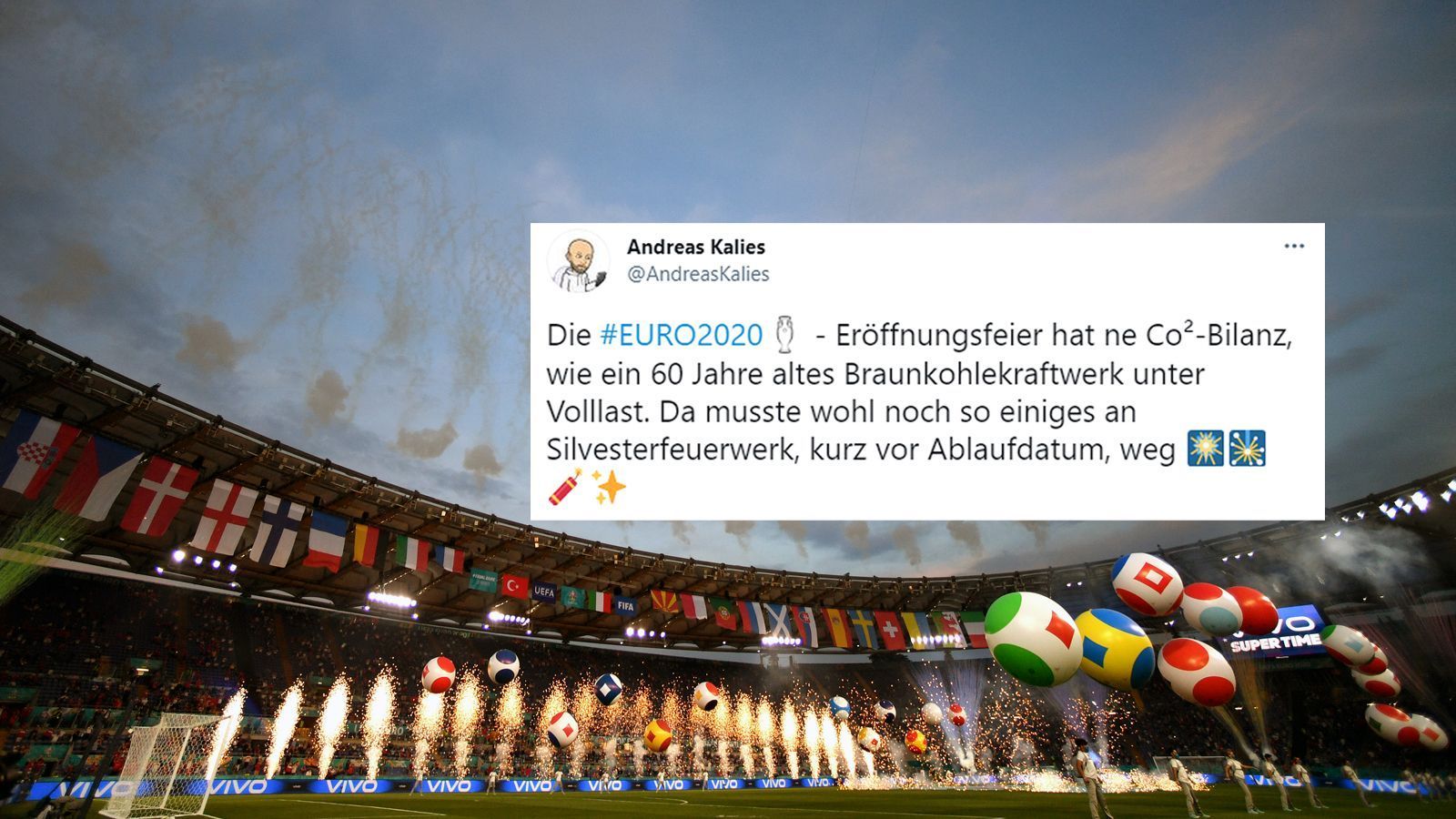 
                <strong>Netzreaktionen zur EM-Eröffnungsfeier</strong><br>
                Das Stadio Olimpico wurde kurzzeitig zum Braunkohlekraftwerk.
              