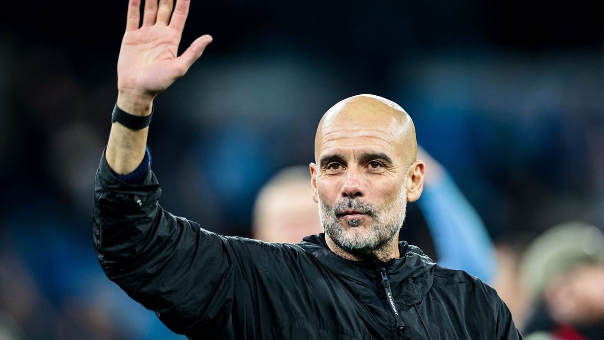 Premier League Manchester City v Liverpool Pep Guardiola Manchester City manager celebrates 3-0 win after the Premier League match Manchester City vs Liverpool at Etihad Stadium, Manchester, United...