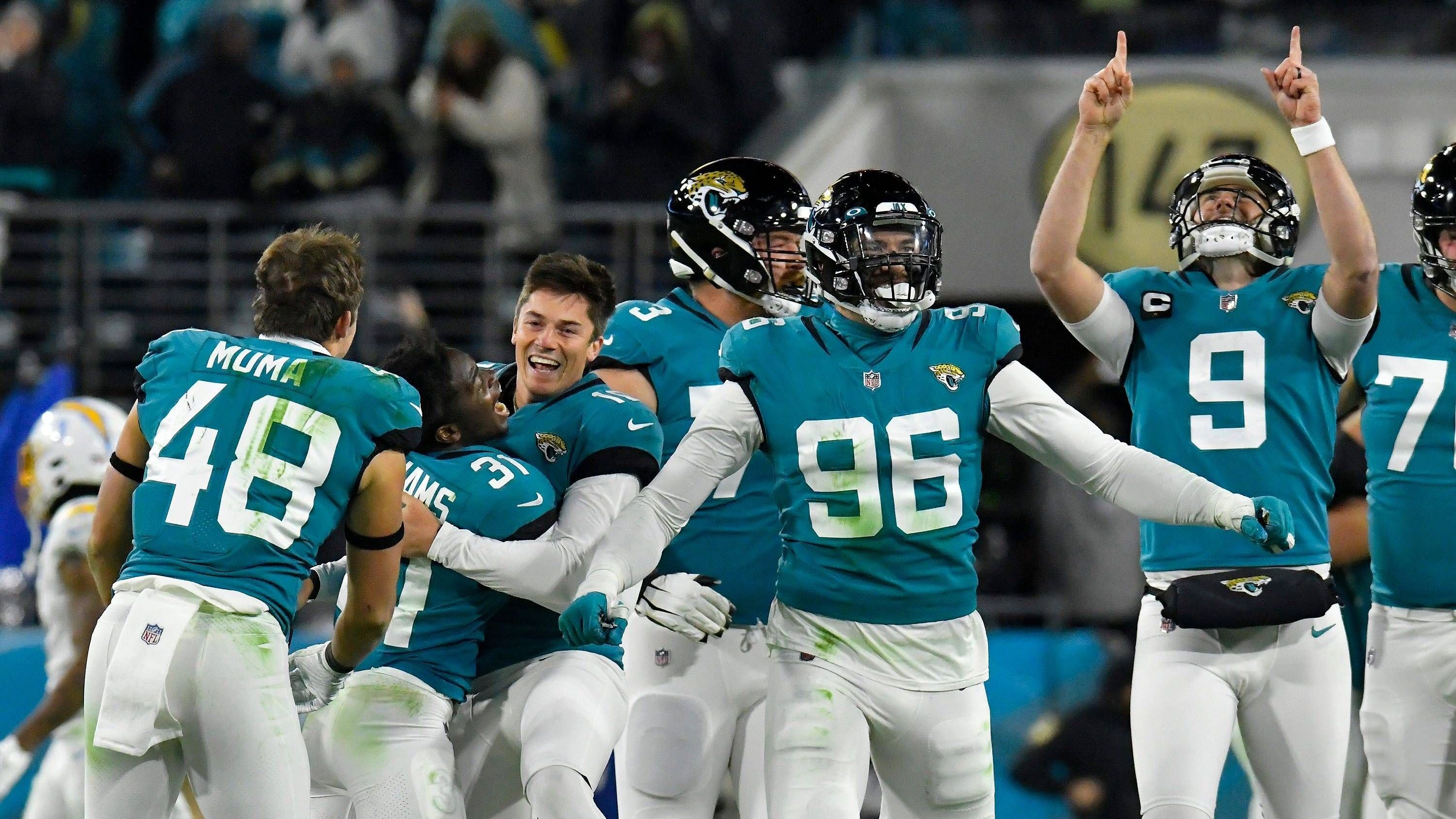 <strong>Platz 24 (geteilt): Jacksonville Jaguars</strong><br>Playoff-Teilnahmen in Prozent: 27,59 Prozent<br>Anzahl der Playoff-Teilnahmen: 8<br>Gründungsjahr: 1995<br>Saisons: 29