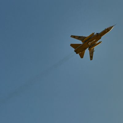 Eine russische MiG-29 über der Ukraine