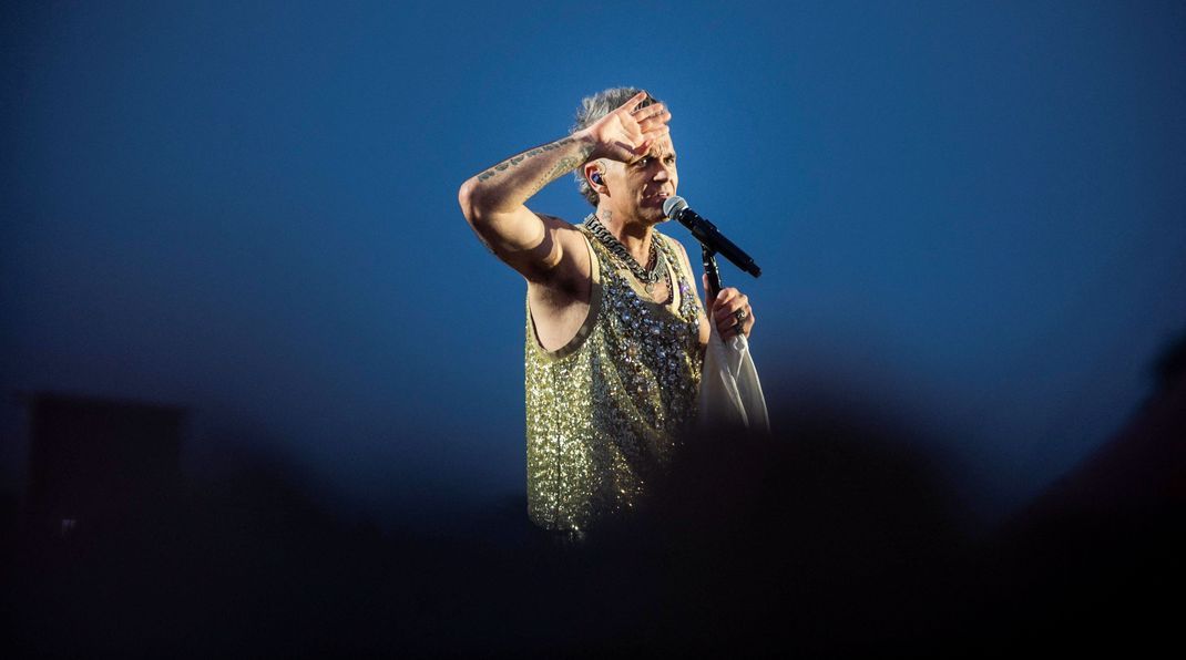 Robbie Williams bei einem Konzert in Dänemark, Juni 2023