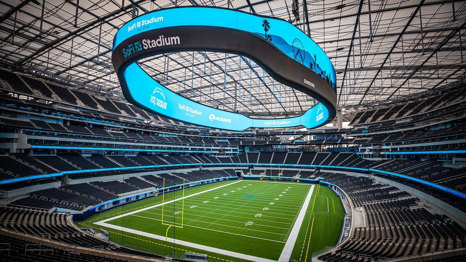 
                <strong>6. Februar 2022: Super Bowl LVI in Los Angeles</strong><br>
                Die 56. Auflage des Super Bowl findet in der Stadt Inglewood im Los Angeles County statt. Das SoFi-Stadium wurde erst vor der Saison 2020 eröffnet - ein Tempel der Moderne. Am 6. Februar 2022 soll dort der Super Bowl LVI steigen.
              