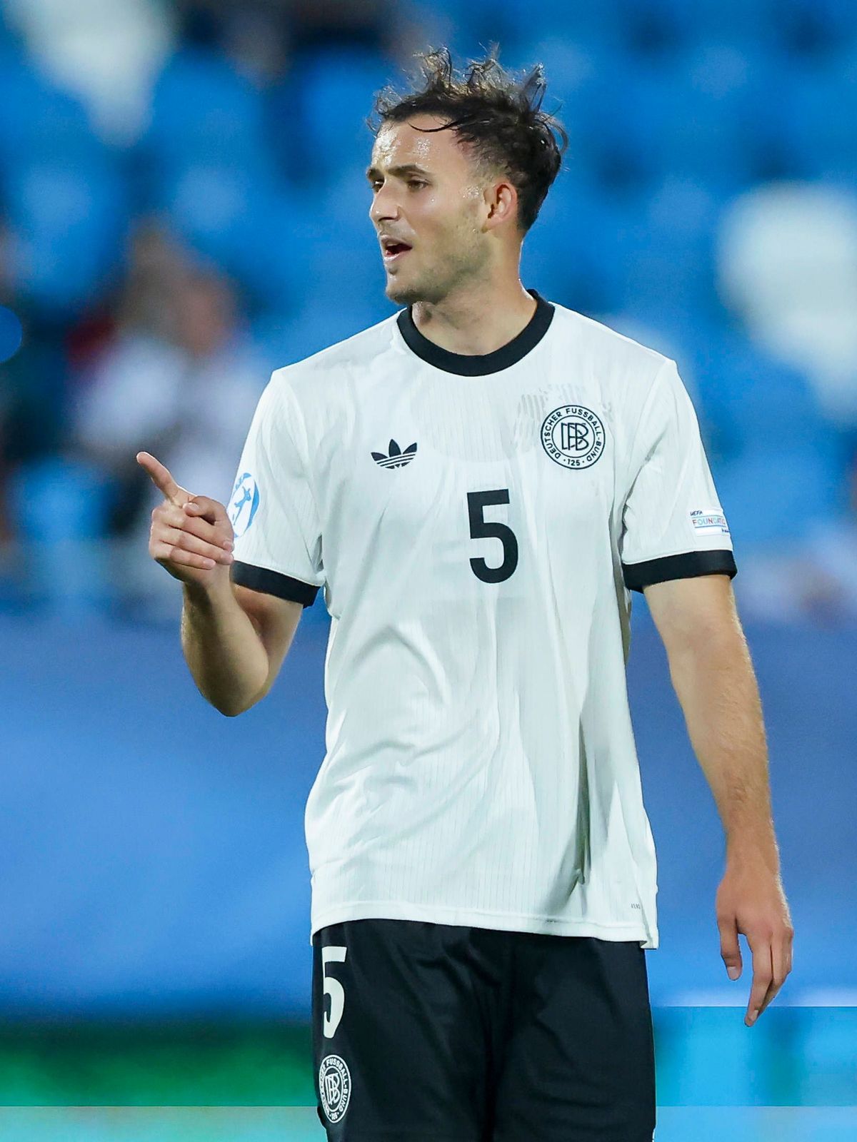 Max Rosenfelder (Germany) gestikuliert, UEFA European Under-21 Championship 2025 Group Stage, Germany v Slovenia, Nitra Stadium am 12. June 2025 in Nitra, Slowakei. (Foto von Marco Steinbrenner DeF...
