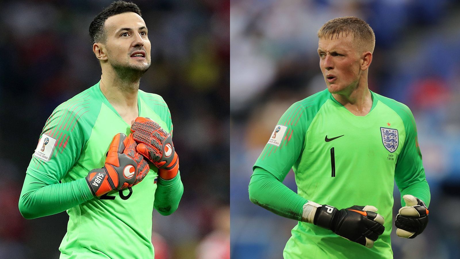 
                <strong>Danijel Subasic vs. Jordan Pickford</strong><br>
                Pickford lässt die Engländer und auch die restliche Fußball-Welt staunen. Es gibt tatsächlich gute Torhüter auf der Insel. Auch noch einen, der Elfmeter halten kann. Er ist eines der Gesichter des Aufschwungs. Wie sein Gegenüber bei den Kroaten, immerhin war Subasic zweimal in Folge im Elfmeterschießen der Held. Beide können den Unterschied machen. Deshalb: Unentschieden.
              