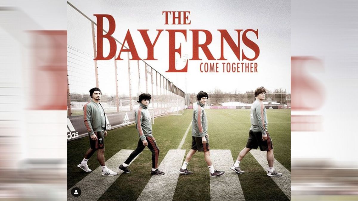 Die Bayern stellten das berühmte Foto der Beatles nach