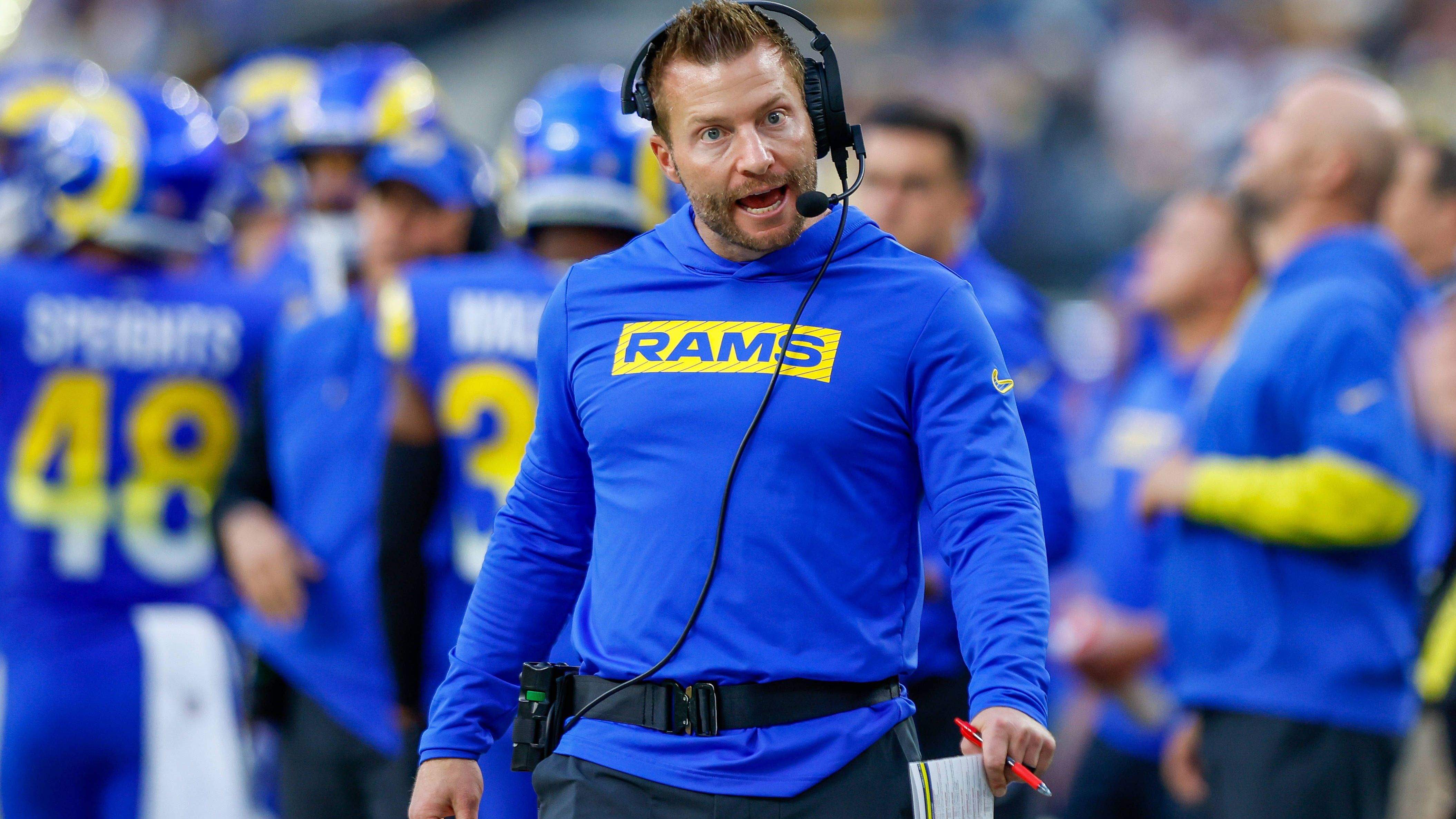 <strong>NFC West: Los Angeles Rams</strong><br>Woche 1: vs. Texans<br>Woche 2: at Titans<br>Woche 3: at Eagles<br>Woche 4: vs. Colts<br>Woche 5: vs. 49ers (TNF)<br>Woche 6: at Ravens<br>Woche 7: vs. Jaguars in London<br>Woche 8: Bye<br>Woche 9: vs. Saints<br>Woche 10: at 49ers<br>Woche 11: vs. Seahawks<br>Woche 12: vs. Buccaneers (SNF)<br>Woche 13: at Panthers<br>Woche 14: at Cardinals<br>Woche 15: vs. Lions<br>Woche 16:&nbsp;at Seahawks (TNF)<br>Woche 17: at Falcons (MNF)<br>Woche 18: vs. Cardinals