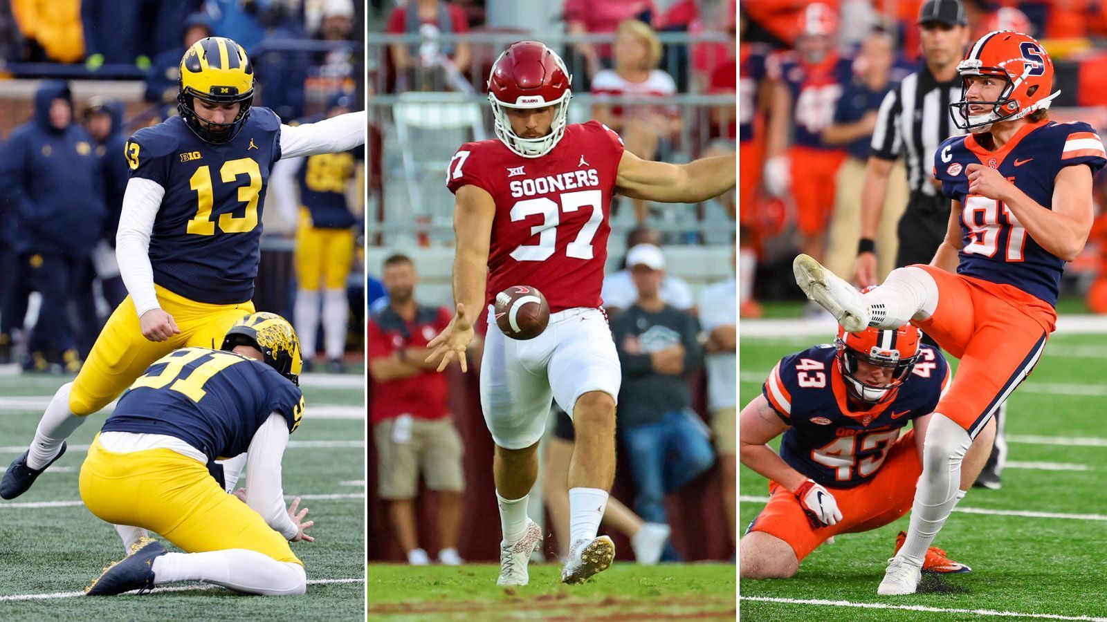 
                <strong>NFL Draft 2023: Die besten Special Teamer - Punter und Kicker</strong><br>
                Perfektes Timing, schnelle Reaktion, ein kräftiges Bein und eine große Portion Genauigkeit. Auch in diesem Jahrgang hoffen zahlreiche Kicker und Punter auf den Sprung in die NFL. ran stellt die jeweils fünf besten Special Teamer vor.
              